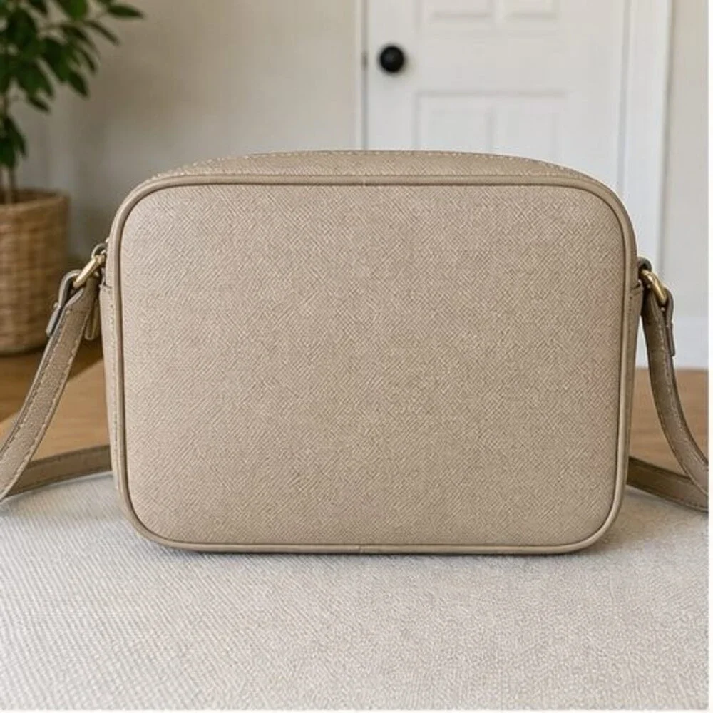 Tan Saffiano Crossbody Bag
